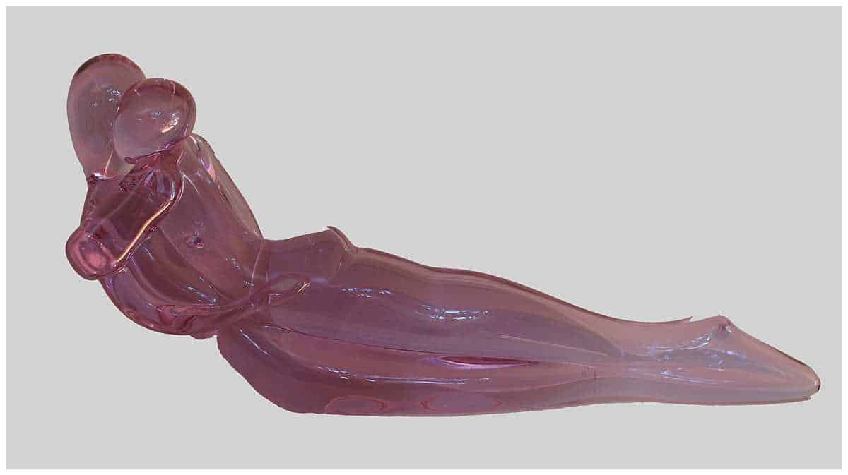 RECLINING NUDE MAN + WOMAN IN MURANO GLASS
